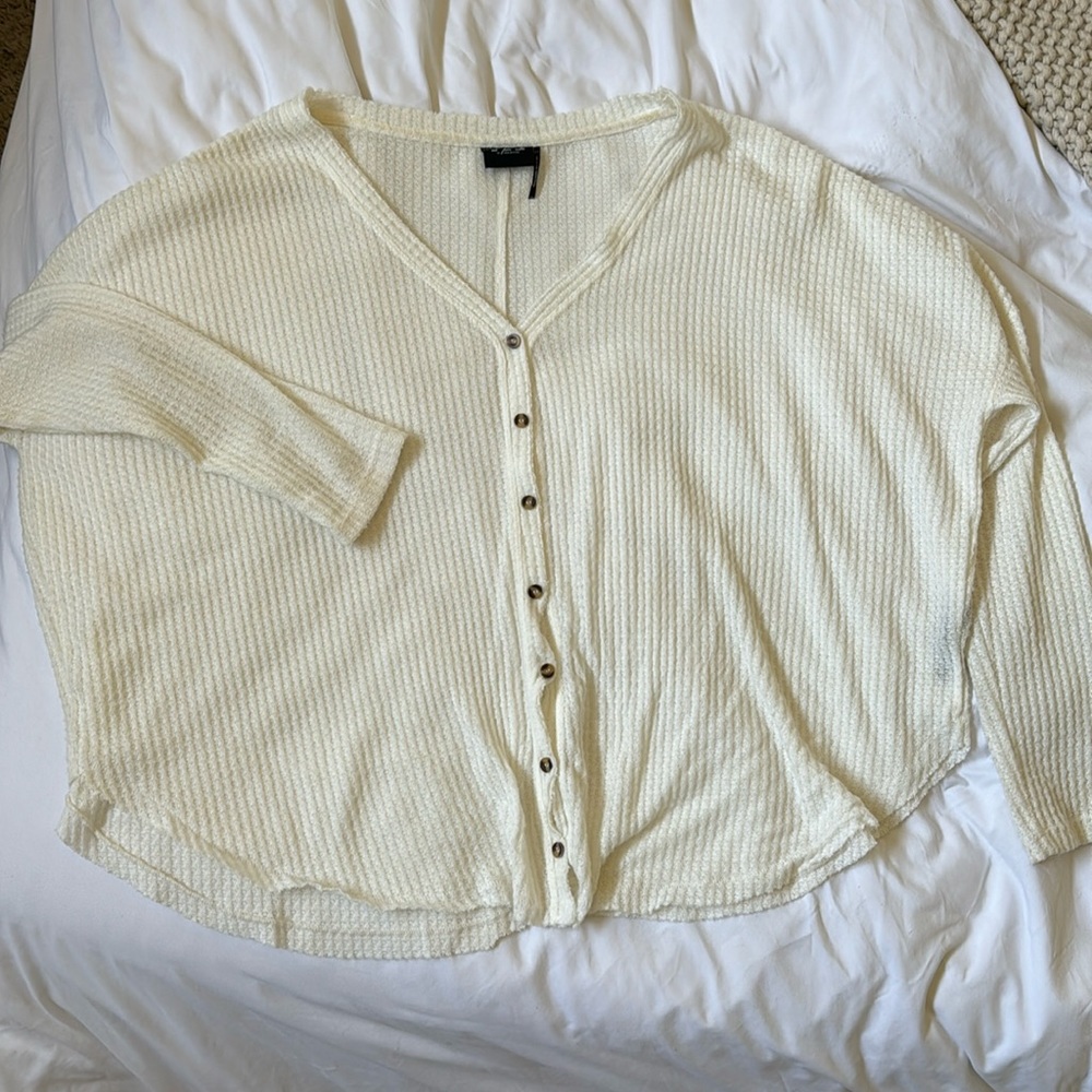 Urban Outfitters Out From Under Cozy Knit Cream Top Size Medium